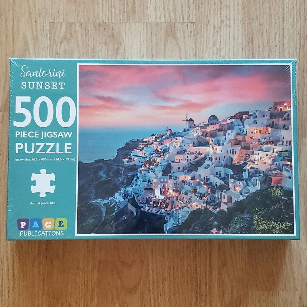New Santorini Sunset 500 Piece Jigsaw Puzzle